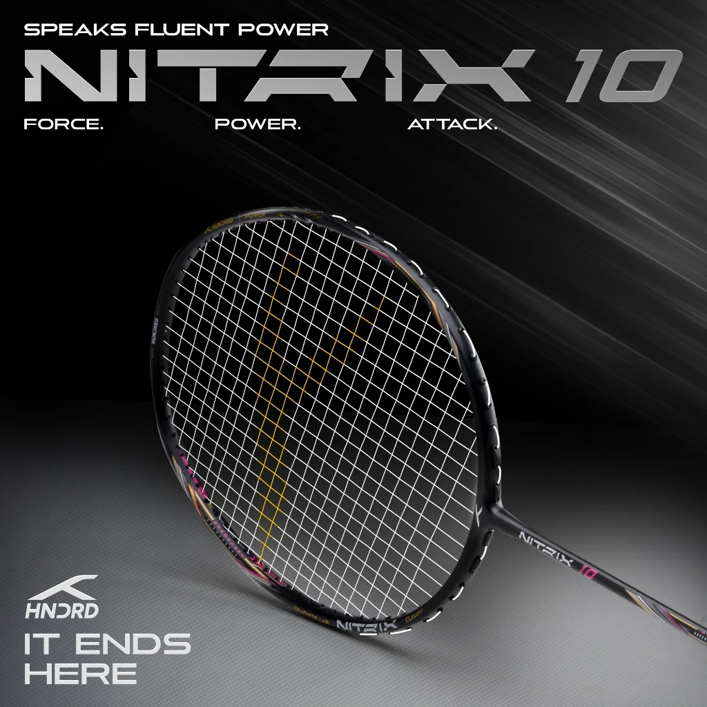 HUNDRED ไม้แบดมินตัน รุ่น Nitrix 10 ( HBRX-5U380 1-5 ) ไม้บุกที่ดุดัน แถมเอ็น กริป ซอง รูปที่ 2
