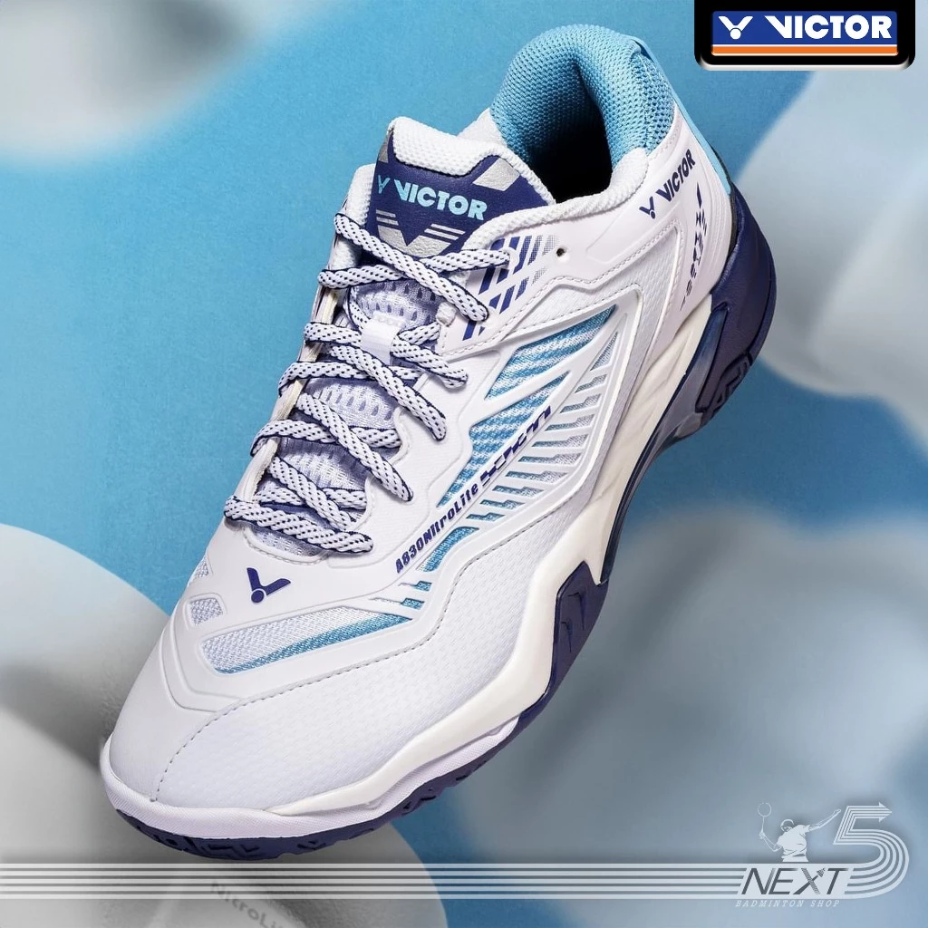 Victor รองเท้าแบดมินตัน รุ่น A830 NitroLite U-SHAPE 3.5 หน้ากว้างพิเศษ มี 2 สี ขาว และ ดำ รูปที่ 2