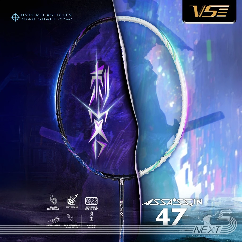 VS ไม้แบดมินตัน รุ่น assassin47 แถมเอ็น+ซอง+กริปยาง+ประกันศูนย์ไทย รูปที่ 1