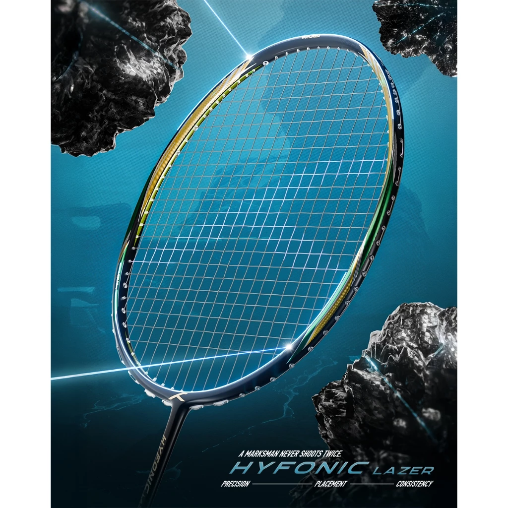 Hundred ไม้แบดมินตัน รุ่น Hyfonic Lazer สายสมดุล มี2สี ขาว/ดำ 4U/5U ฟรีเอ็น ซอง ประกัน รูปที่ 4