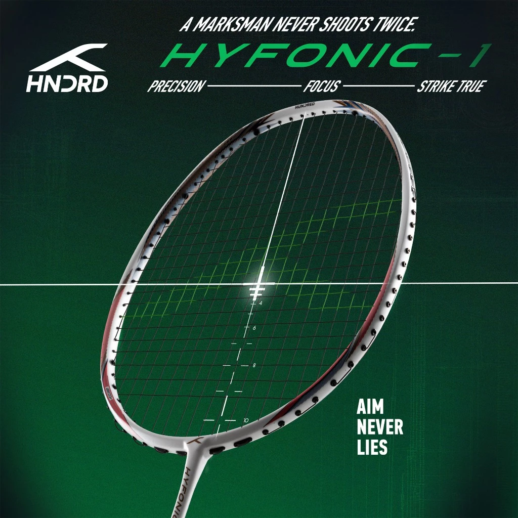 HUNDRED ไม้แบดมินตัน รุ่น Hyfonic 1 ( HBRX-5U382 1-3 ) ไม้คอนโทรลดั่งใจ แถมเอ็น กริป ซอง รูปที่ 2