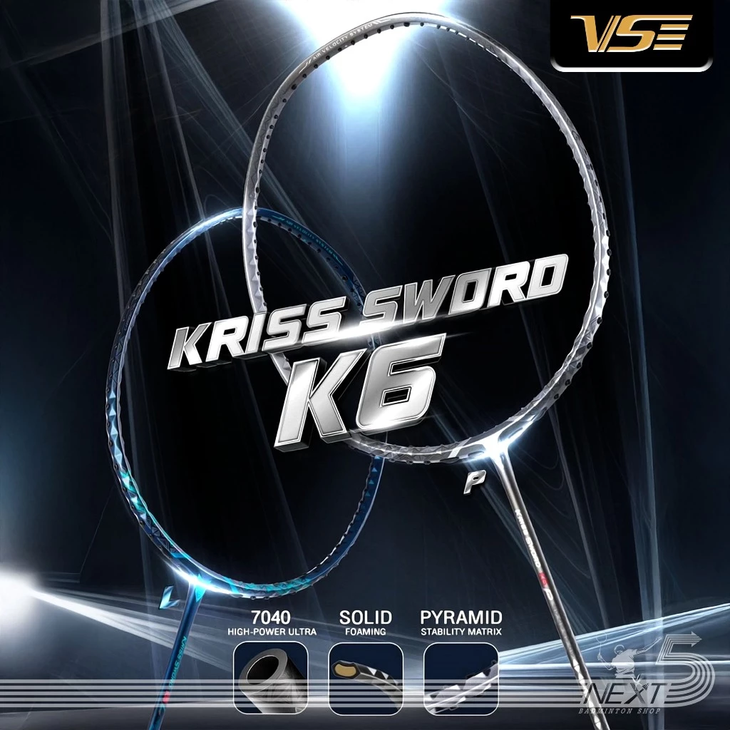 VS ไม้แบดมินตันรุ่น Kriss Sword K6 P / L แถมกริปคละสี+เอ็น+ซอง ประกันศูนย์ไทย รูปที่ 1